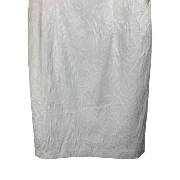 New Evan-Picone Black Label March White Floral Embossed Print Sleeveless Sheath - Picture 4 of 7